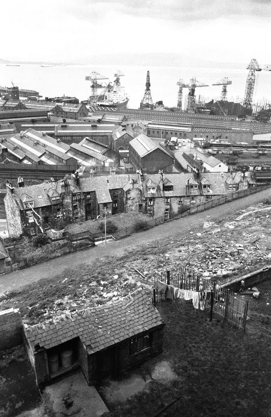 #41 A view over a shipyard in Greenock on the Clyde, Scotland, 1963.