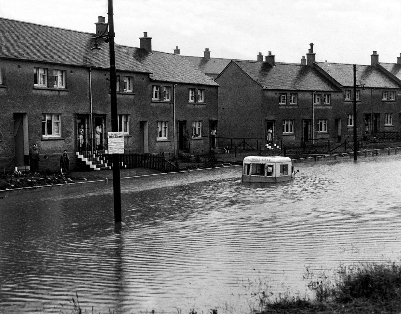#85 Flooding at Waverley Terrace Blantyre, South Lanarkshire, 1960.