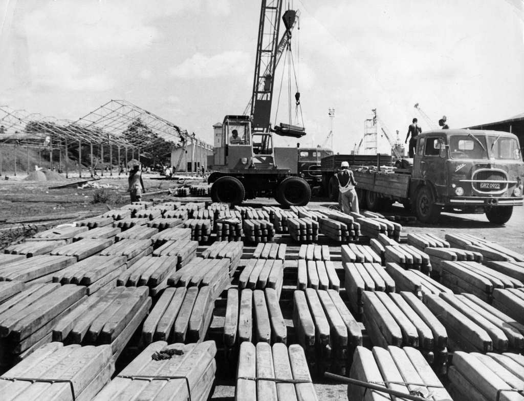 #50 Zambian copper being offloaded at the port of Dar es Salaam,Tanzania from where it will be exported.