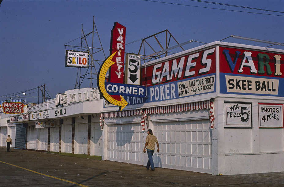 #77 Boardwalk stores A.M., Wildwood, New Jersey, 1978