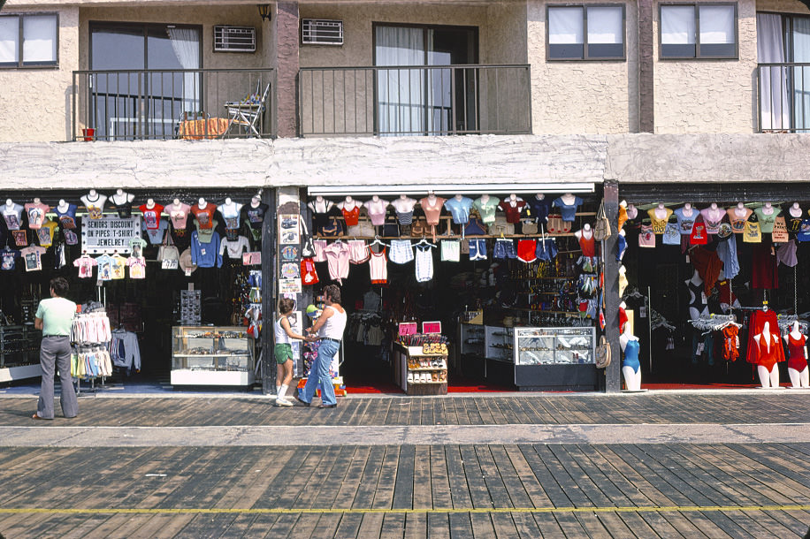 #86 Boardwalk stores T-shirts, Wildwood, New Jersey, 1978