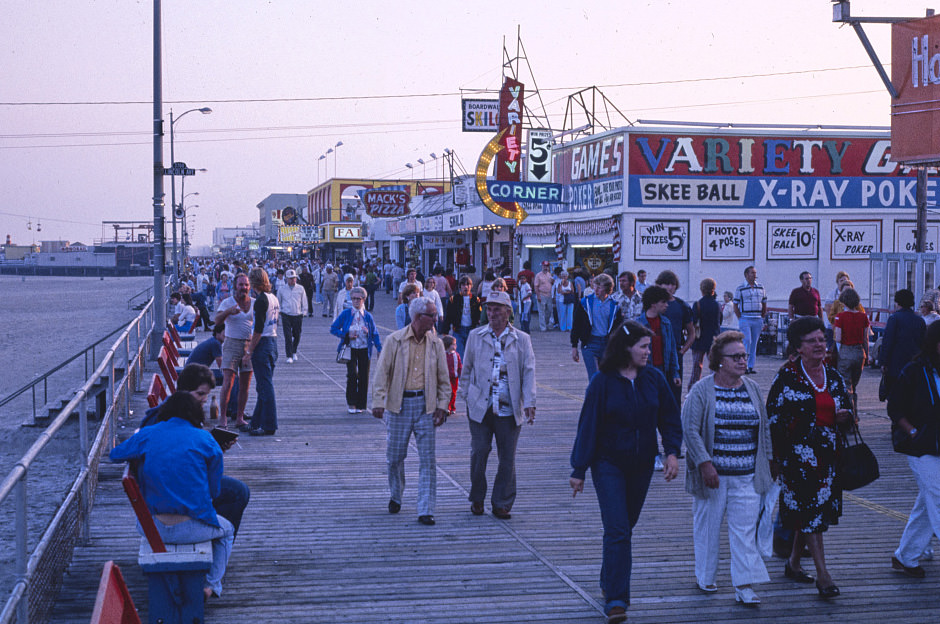 #40 Boardwalk at dusk, Wildwood, New Jersey, 1978