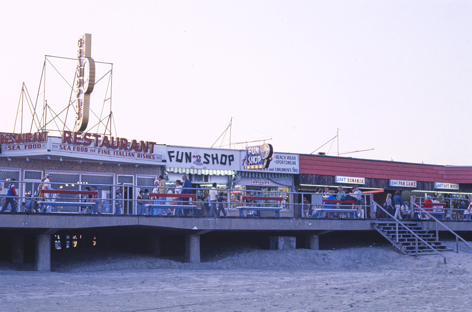 #113 Boardwalk at dusk, Wildwood, New Jersey, 1978
