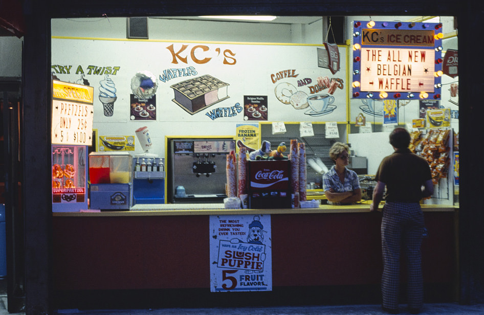 #48 Boardwalk store food, Wildwood, New Jersey, 1978