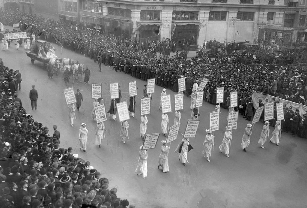 #43 A large parade in support for women’s suffrage, 1913