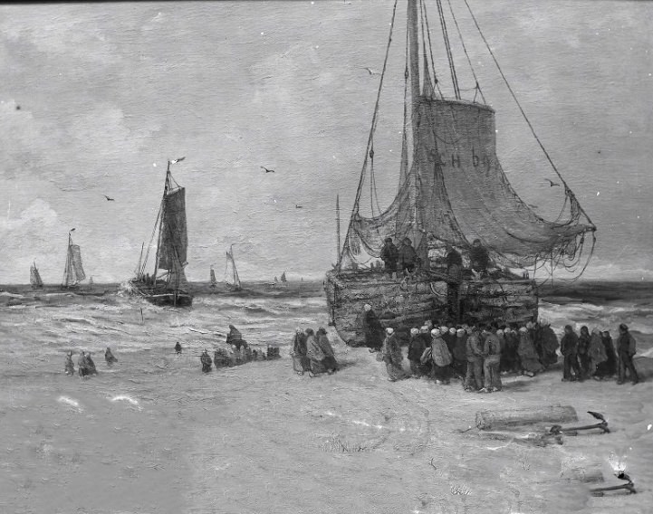 #191 Painting of Ships, Crew, and Passengers, 1903