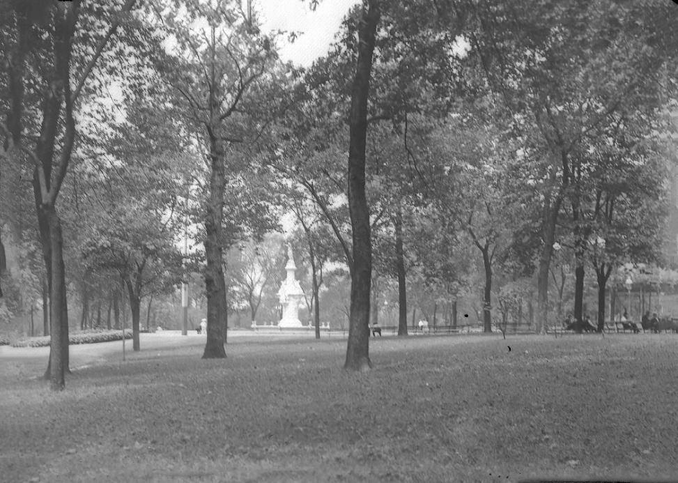 #196 Trees and a Statue in a Park, 1901