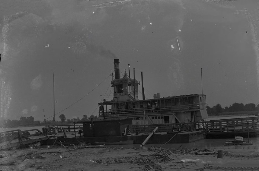 #232 A stopped steamboat, labeled “Dr. Frederick Hill of St. Louis”, 1907