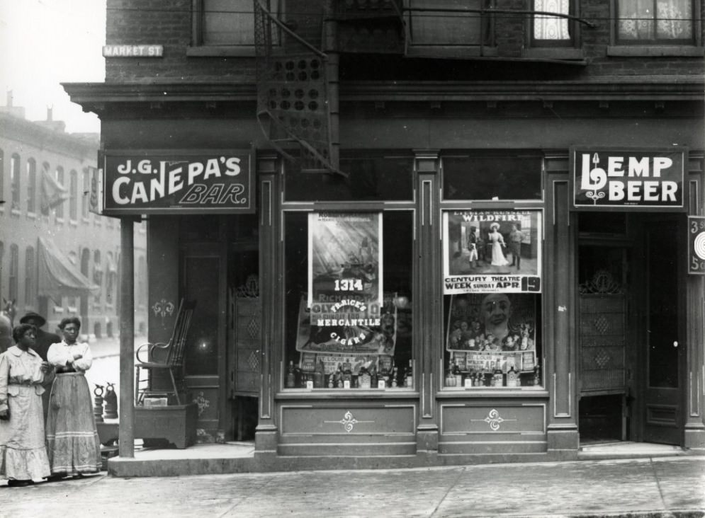 #83 J. G. Canepa’s Bar, 1314 Market, corner of Market and Centre Streets, 1901