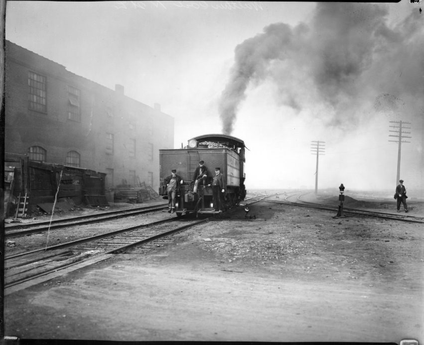 #97 Rear of a railway locomotive travelling away from the camera, 1905