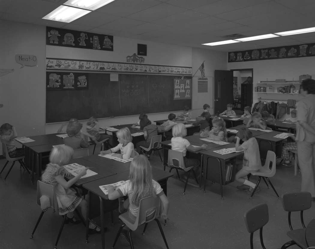 #41 A group of school children in a classroom at Pflugerville Elementary School, 1978