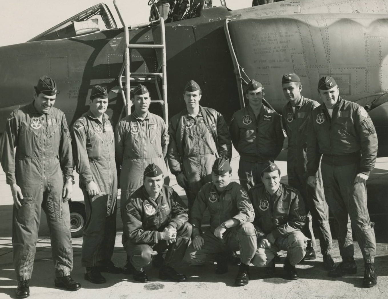 #37 Aircrew Class 70-8B in Front of Plane, 1970