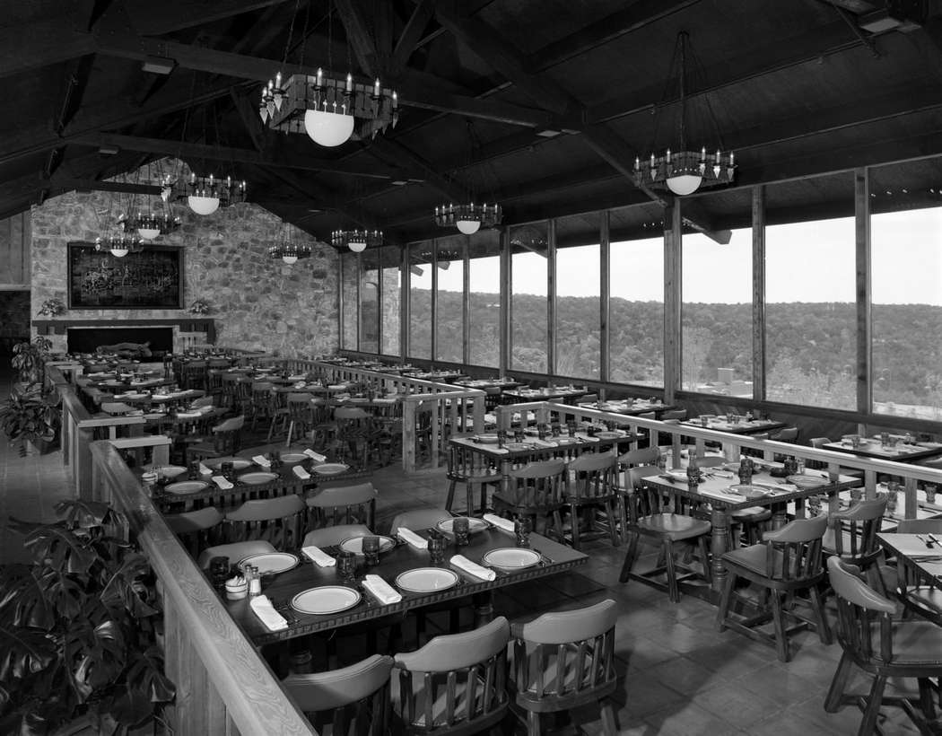 #42 A large dining room at a restaurant or club in the Texas Hill Country, 1973