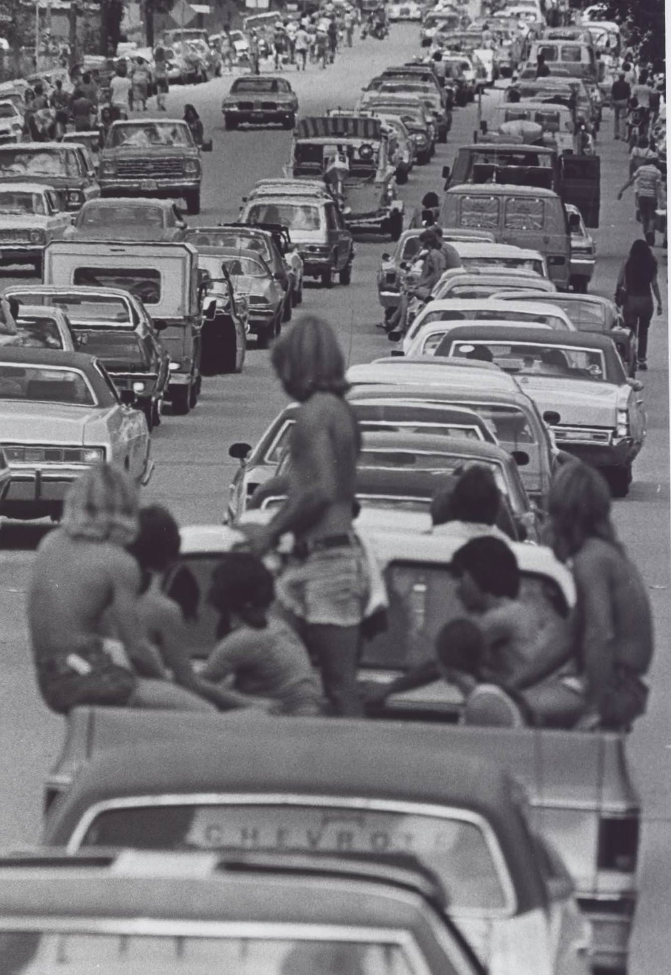 #1 Line of Cars Waiting to Enter a Festival, 1970s