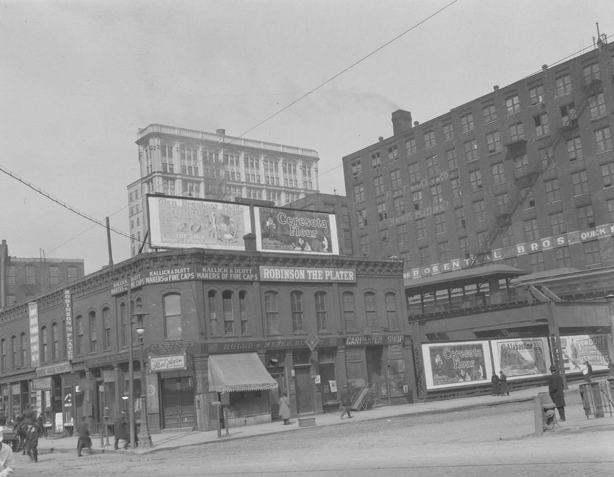 #106 The northwest corner of Canal Street and Van Buren Street, Chicago, Illinois, March 1915.