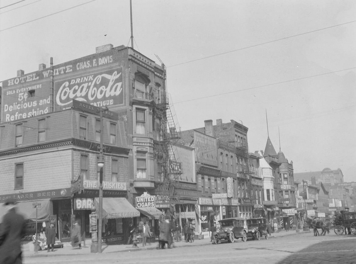 #107 The northwest corner of Canal Street and Adams Street, Chicago, Illinois, March 1915.