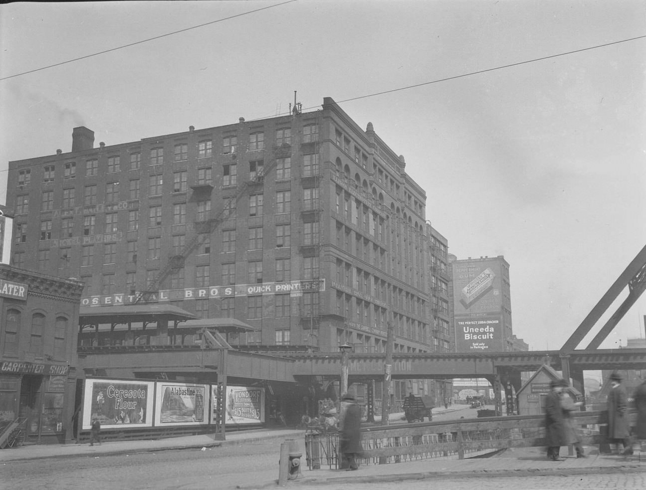 #121 View of the west side of Canal Street, north from Van Buren Street, Chicago, Illinois, 1915.