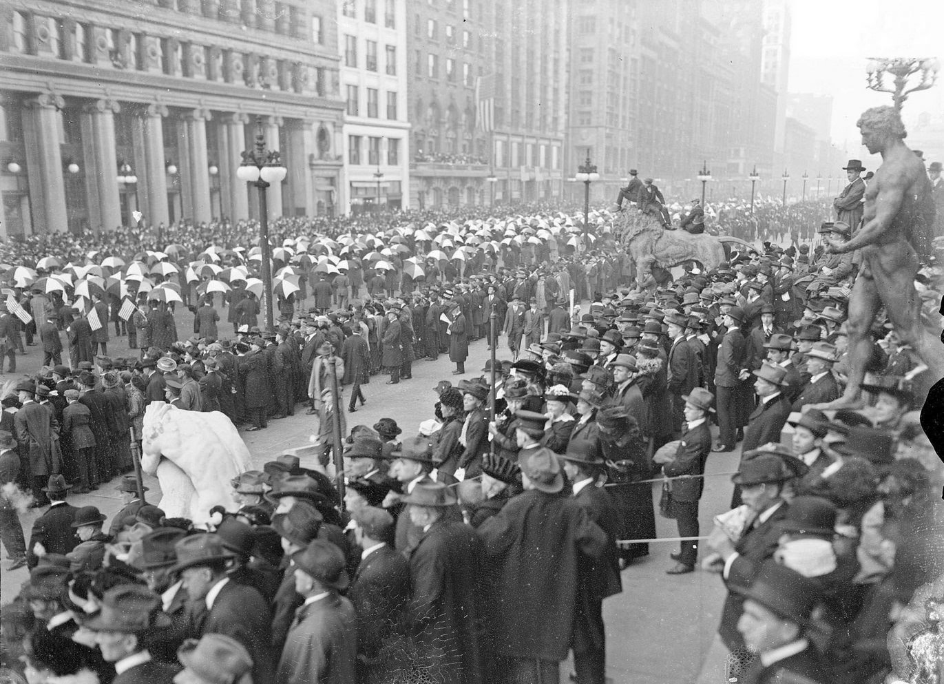 #69 A parade held by the National Republican Party in support of presidential candidate Hughes, Chicago, Illinois, November 4, 1916.