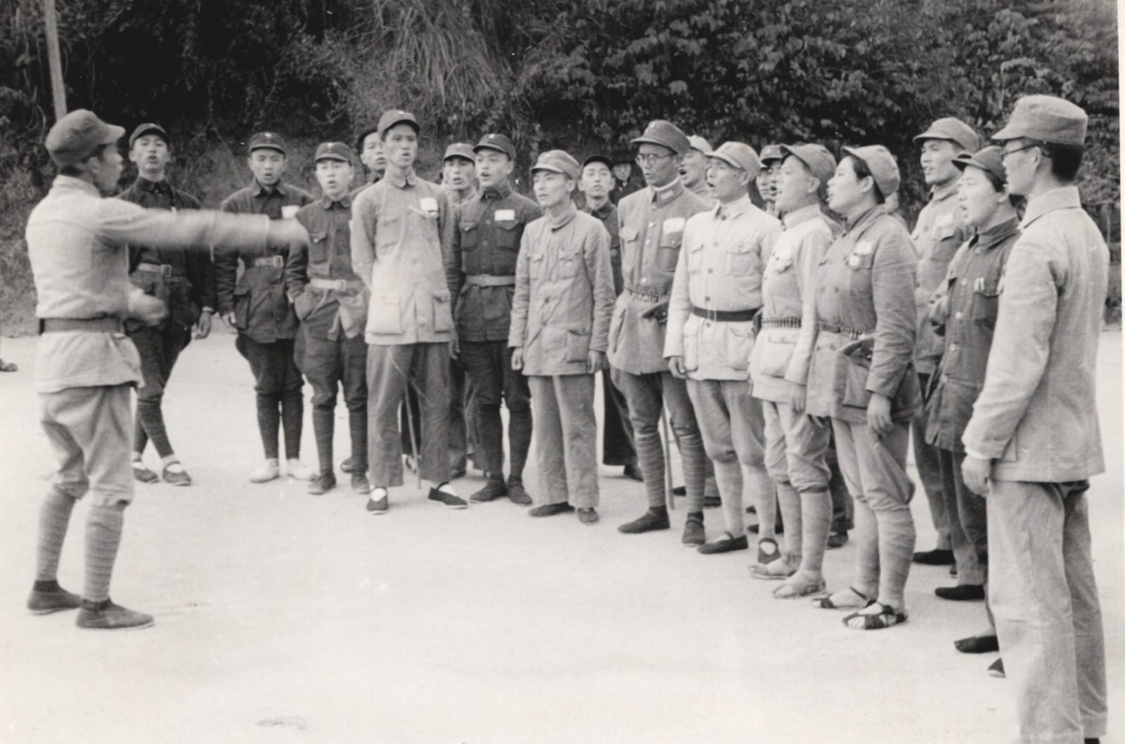 #68 A typical group of Chinese students singing patriotic songs. 1937-1940