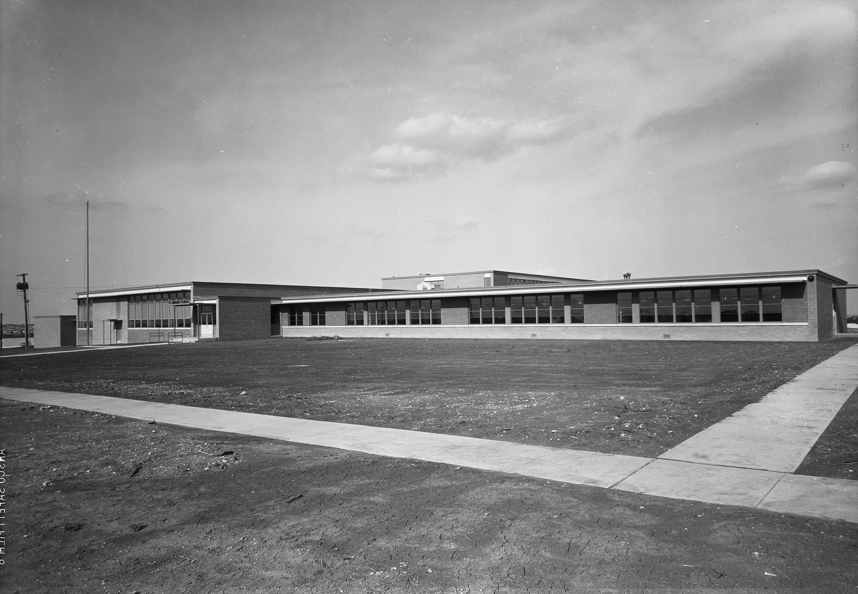 #250 T.L. Marsalis School building under construction. Dallas, Texas, 1958