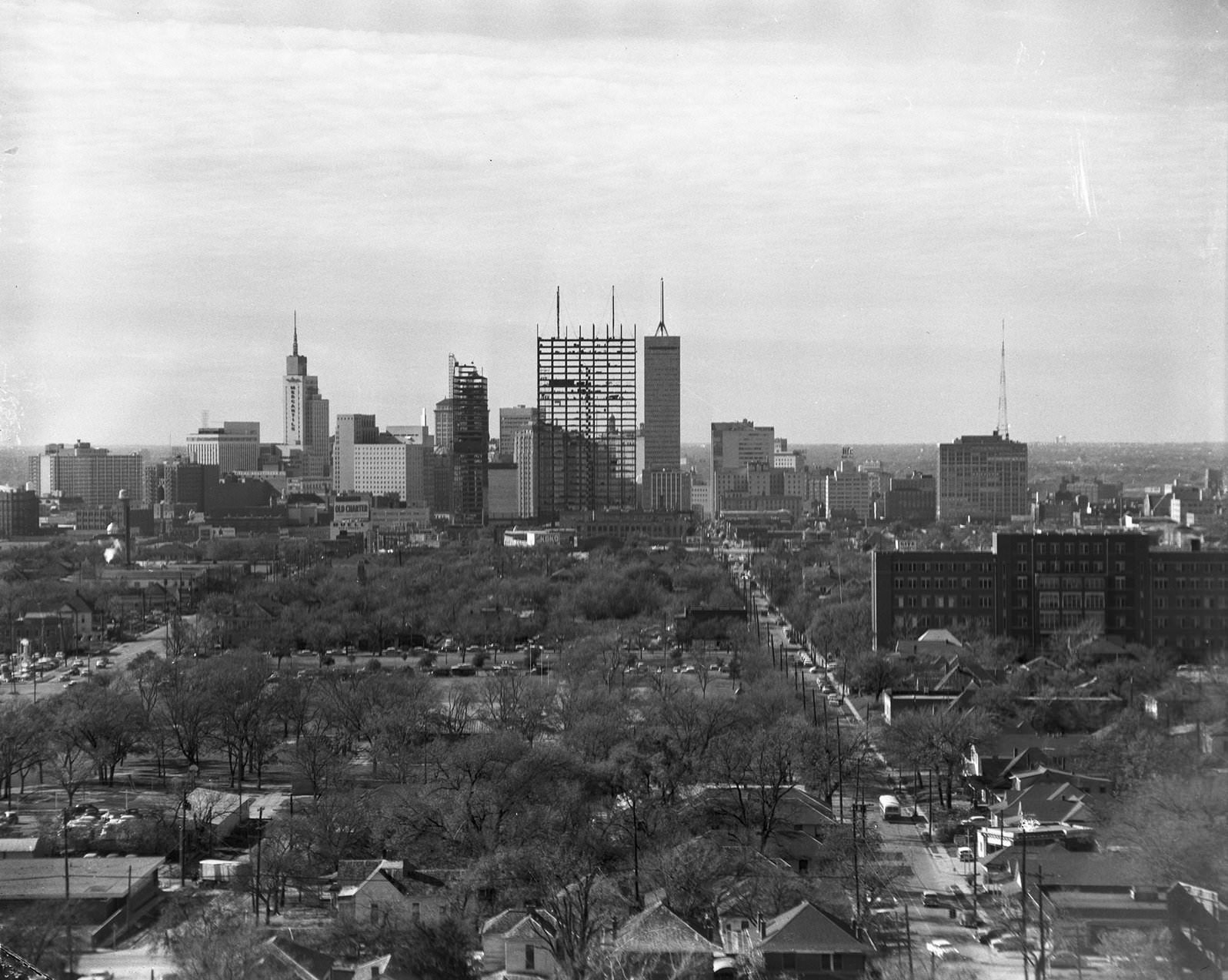 #121 Southland Center under construction, downtown Dallas, Texas, 1957