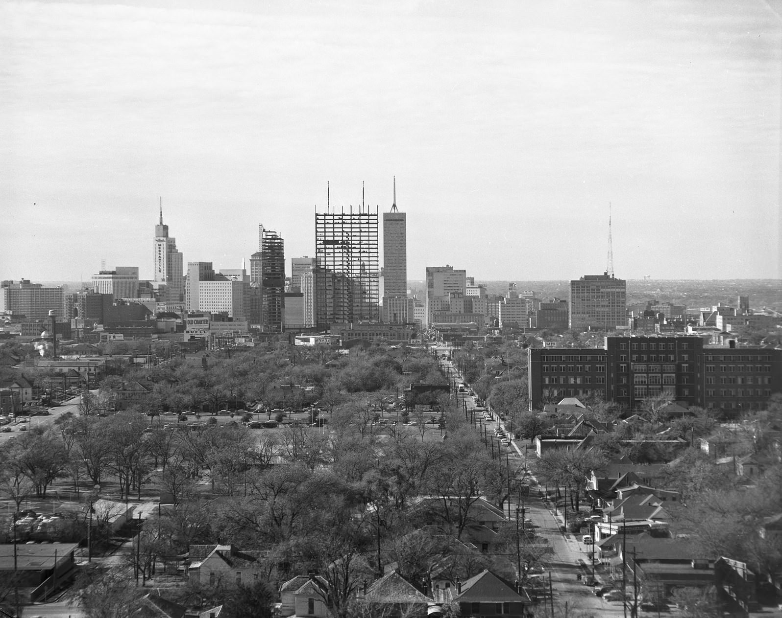 #125 Southland Center under construction, downtown Dallas, Texas, 1957