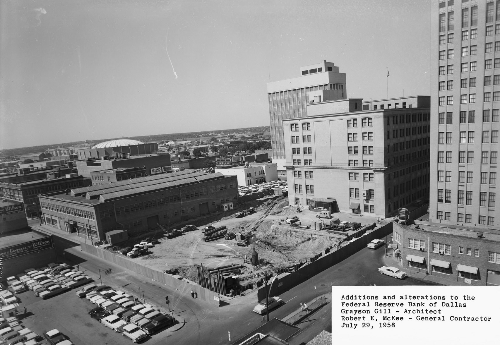 #22 Federal Reserve Bank of Dallas, addition construction, downtown Dallas, Texas, 958