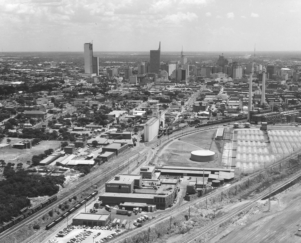 #161 Dallas, Texas skyline, Victory Park area, 1958