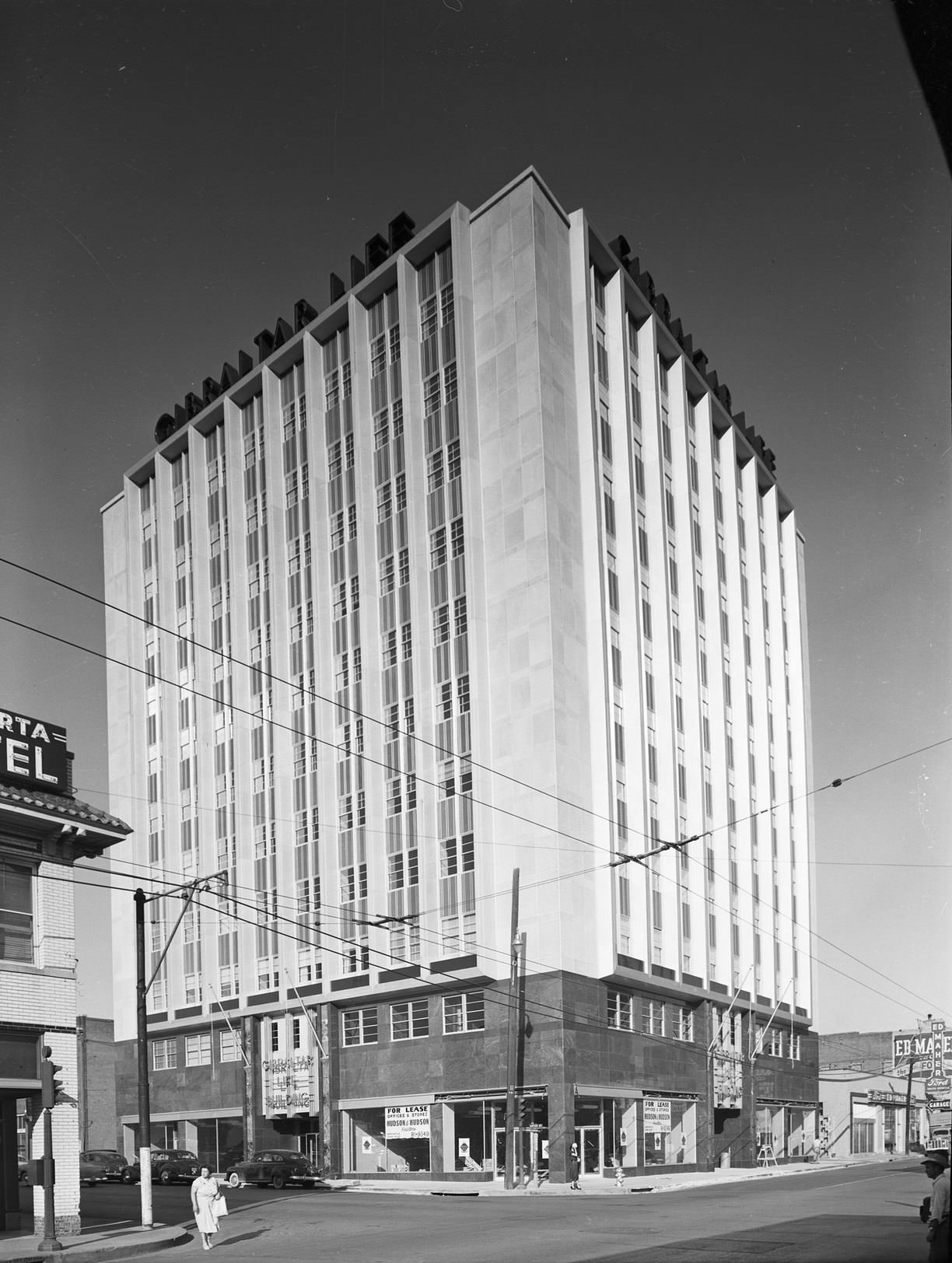 #164 Gibralter Life building under construction, downtown Dallas, Texas, 1953