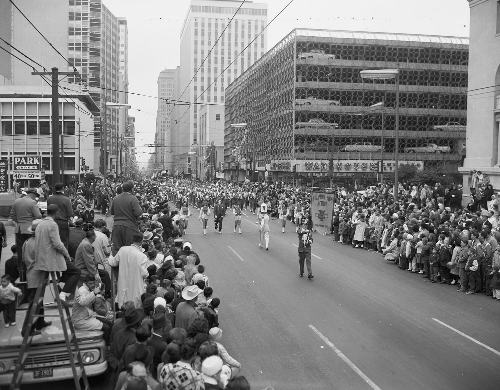 #198 Cotton Bowl parade, downtown Dallas, 1952