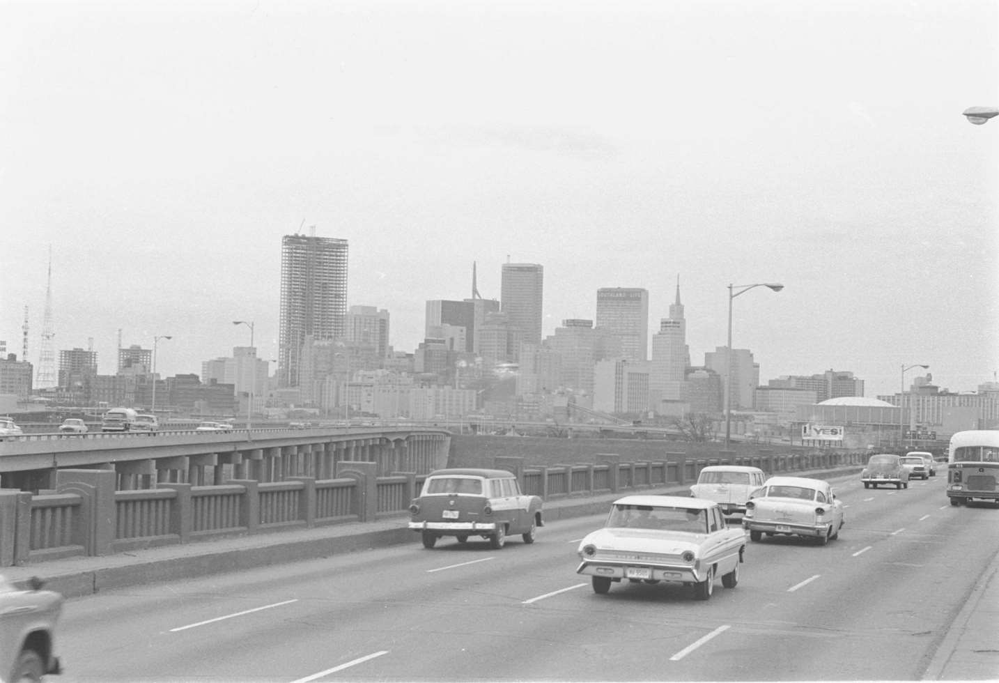 #236 Cars on the highway in front of Dallas, 1959