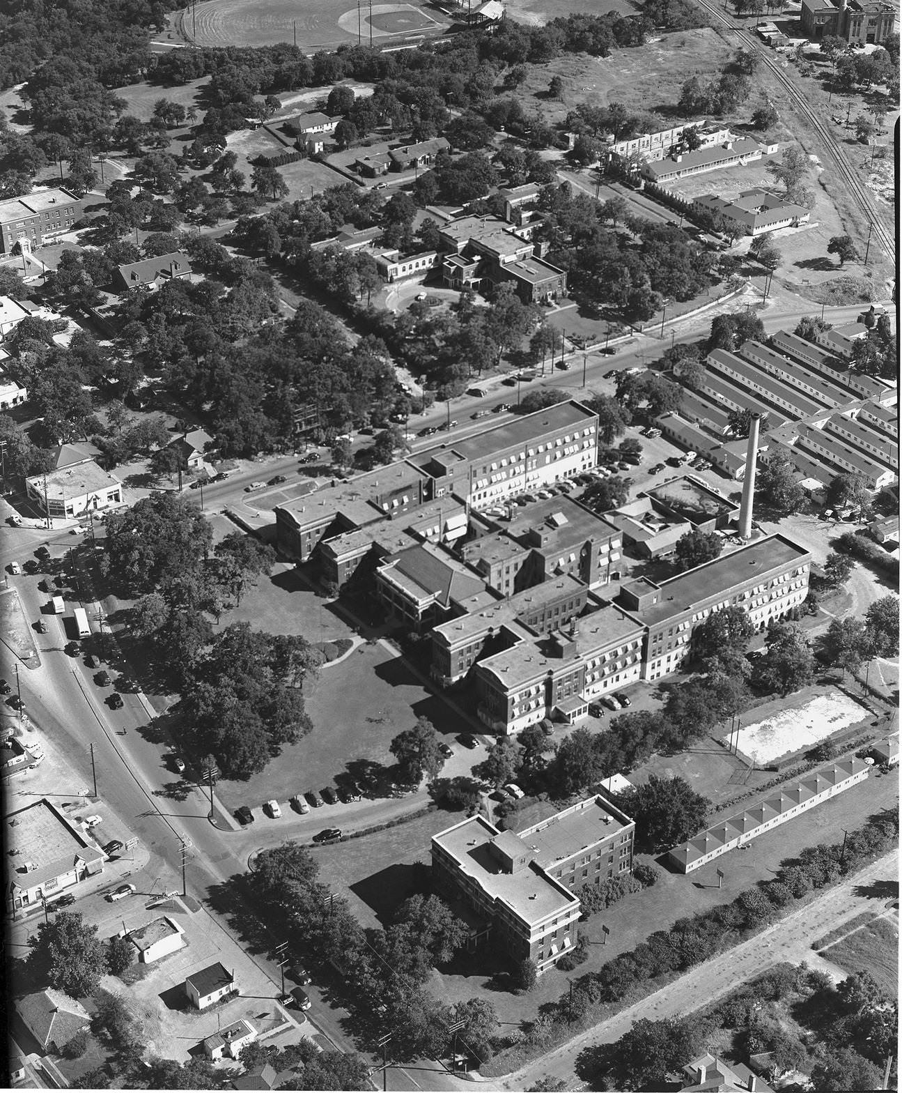 #4 Aerial view of Parkland Hospital, 1950