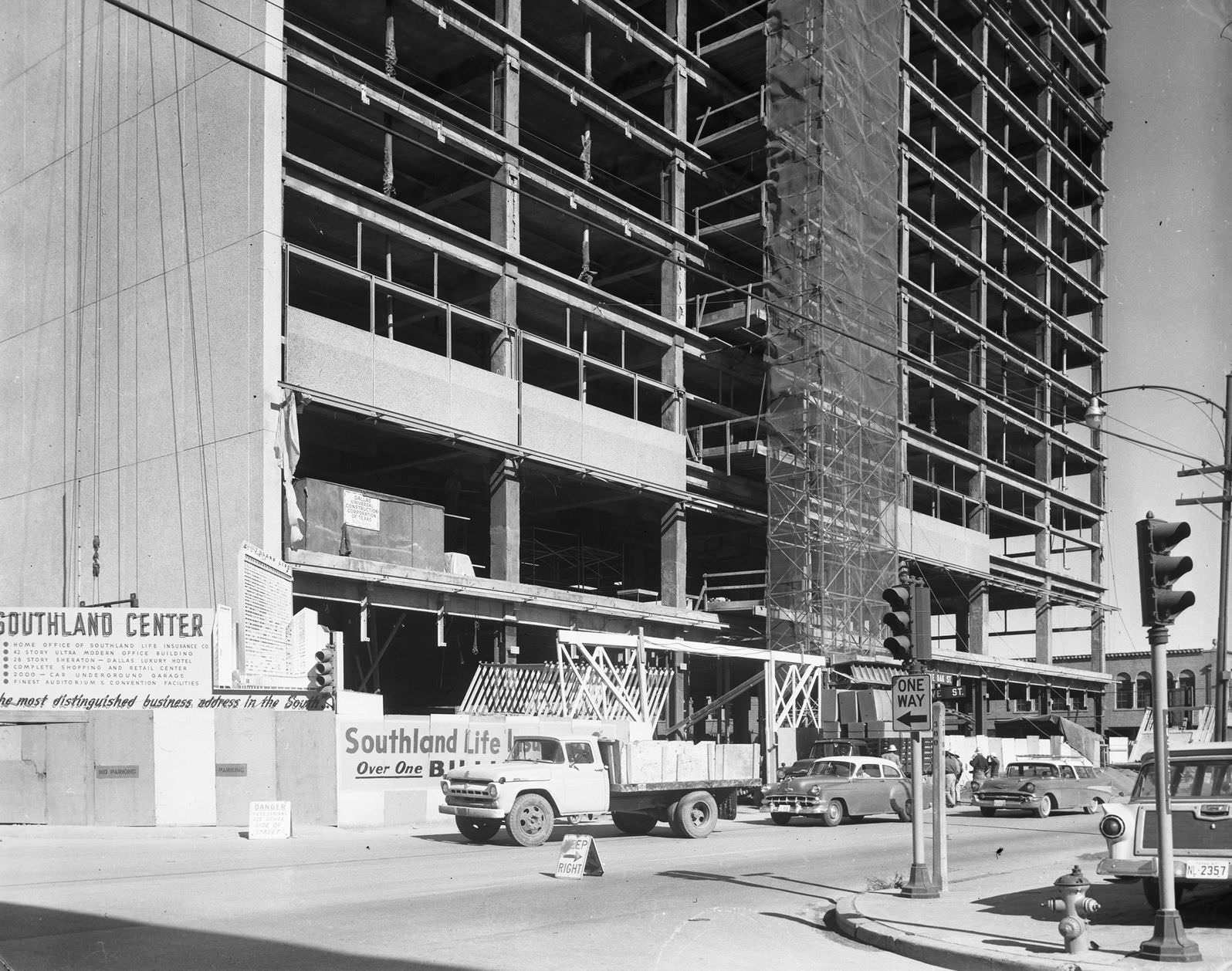 #65 Southland Center under construction, downtown Dallas, Texas, 1957