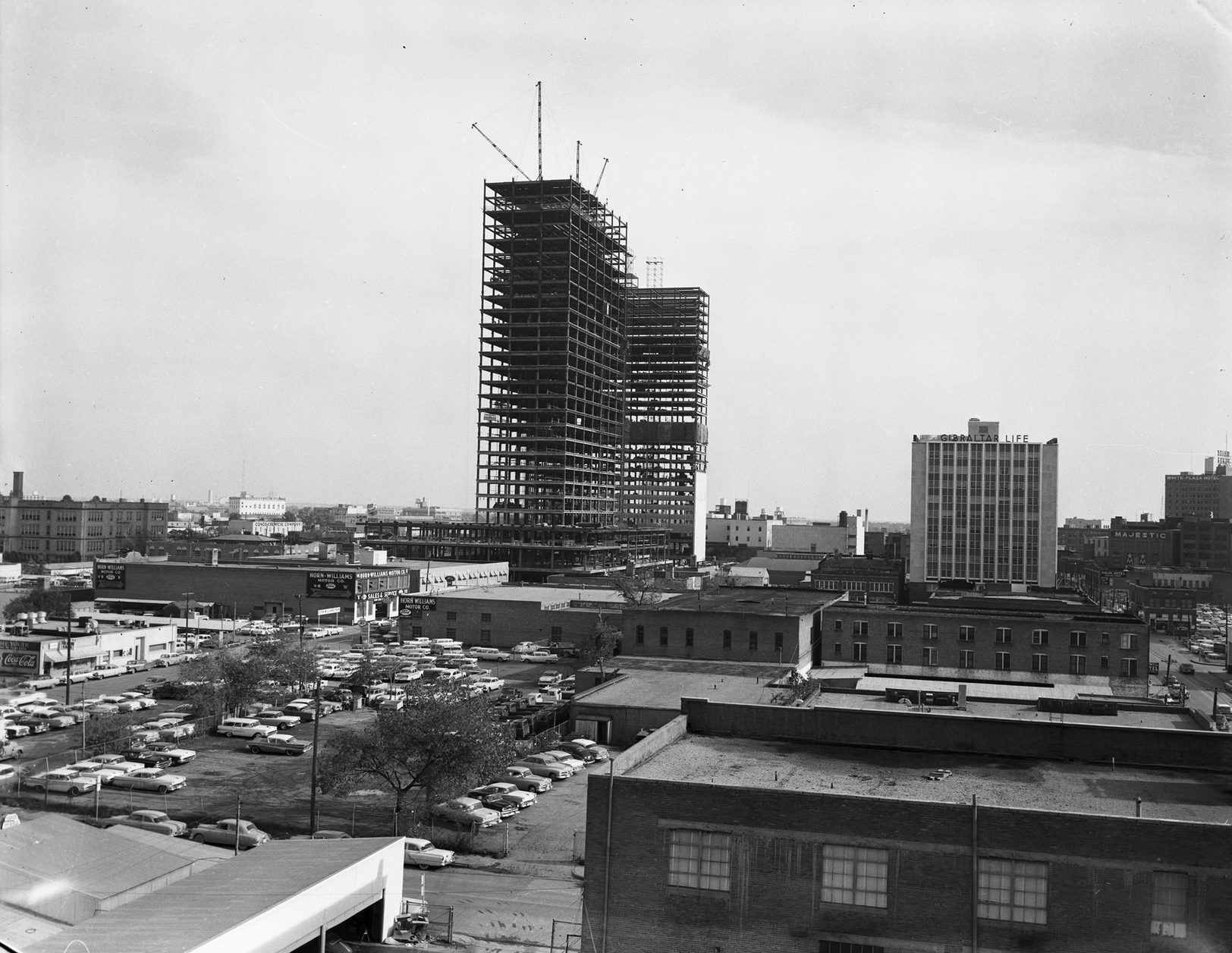 #76 Southland Center under construction, downtown Dallas, Texas, 1957