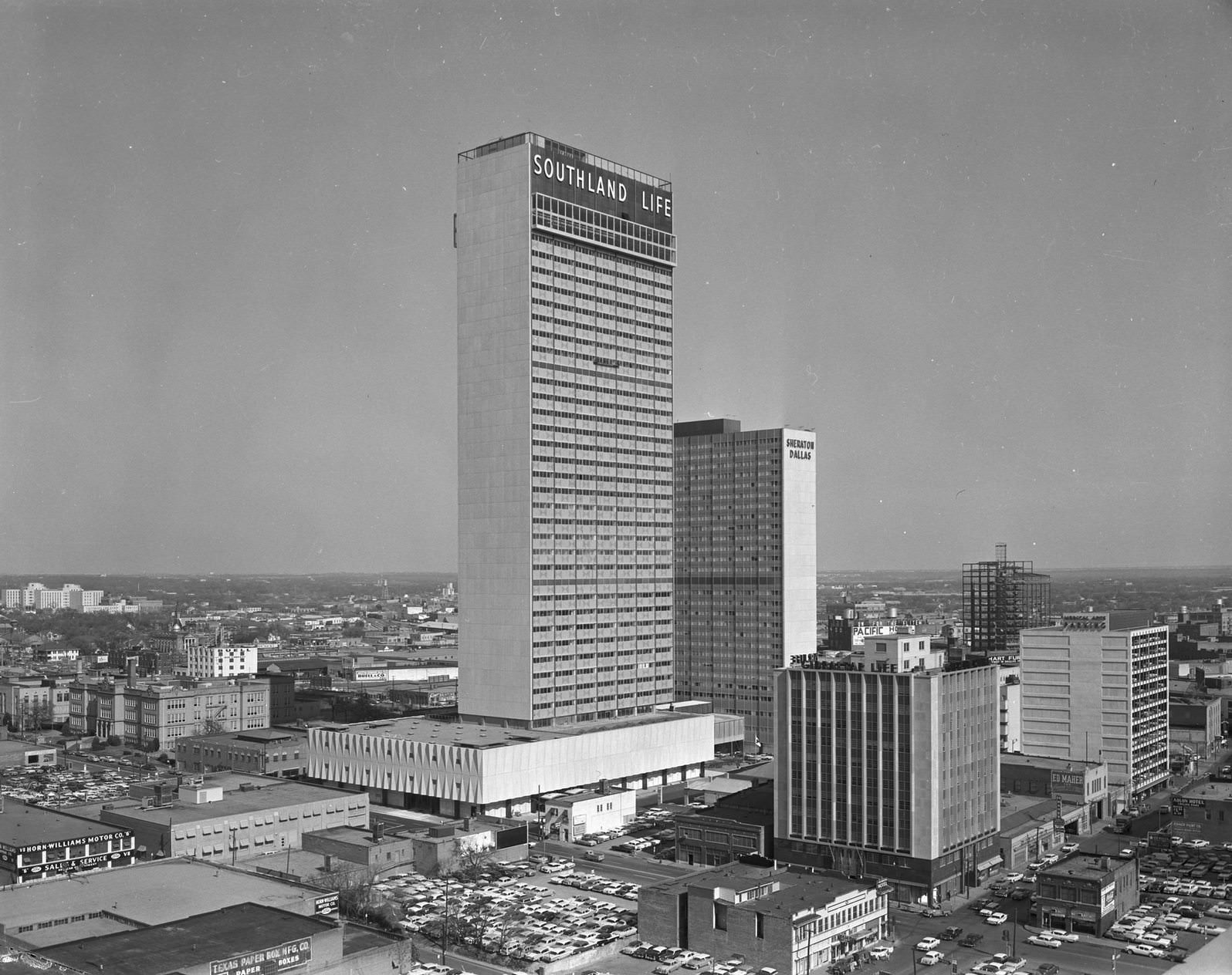 #99 Southland Life and Sheraton Hotel buildings, downtown Dallas, 1954