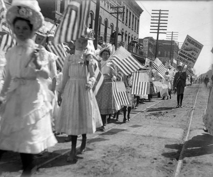 #43 Women on parade, McKinley visit, 1907