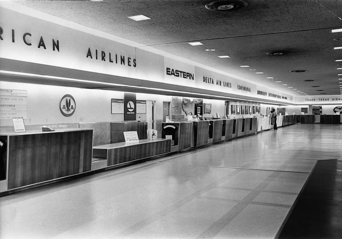 #69 Ticket counter at Greater Southwest International Airport, 1968