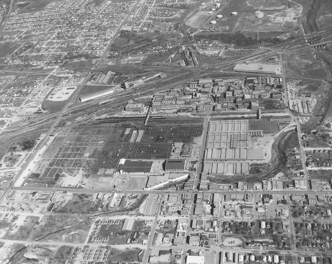 #47 High altitude aerial of Fort Worth Stockyards, 1961