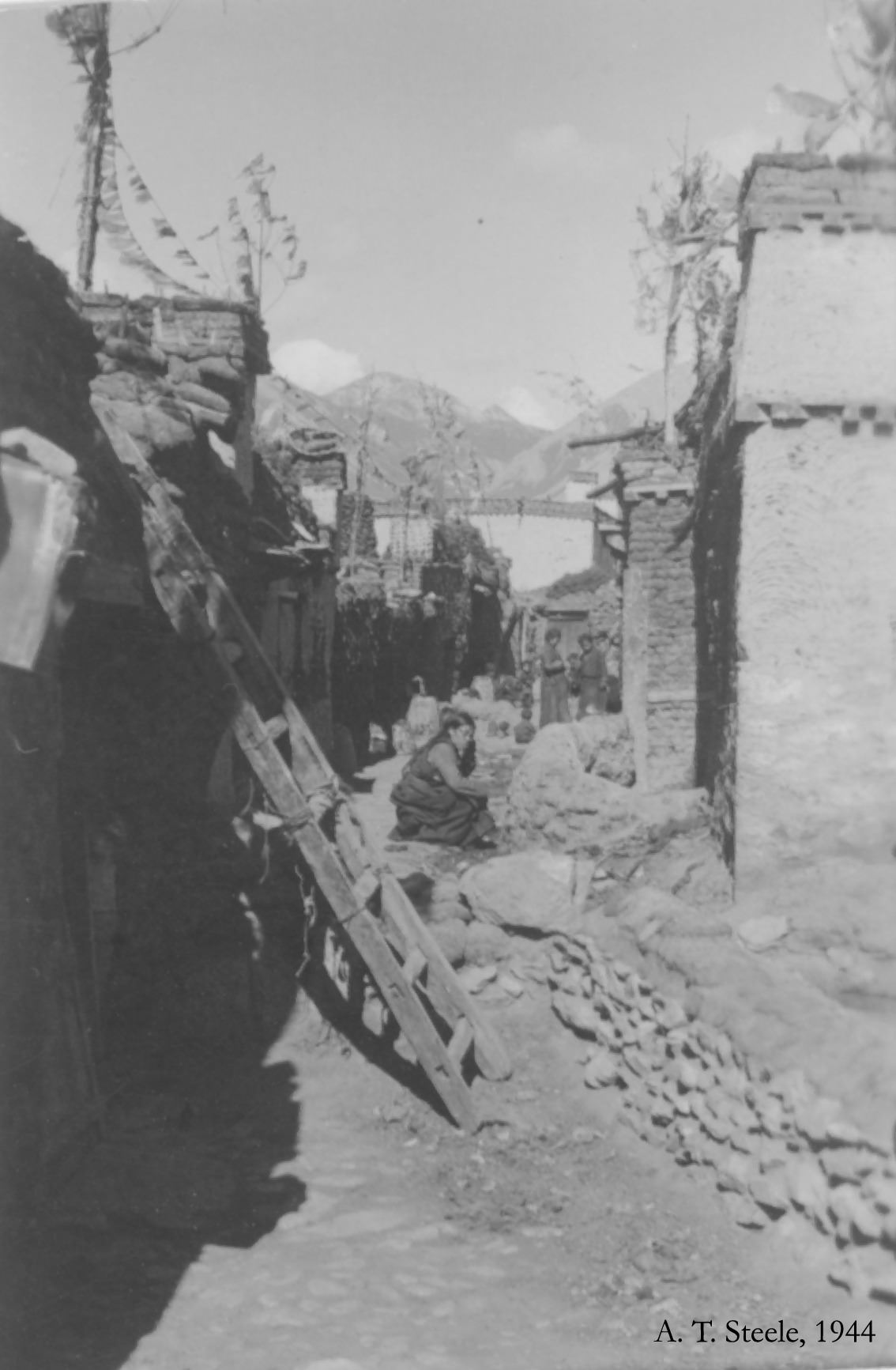 #23 A Street in Phari, Tibet, 1944. A street in Phari, Tibet, sometimes called the “highest, windiest, dirtiest city in the world”.