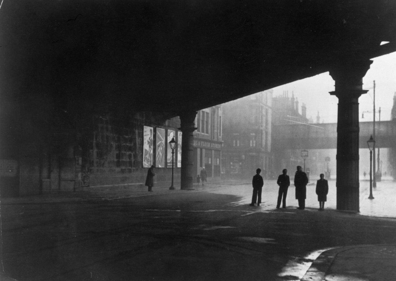 #40 A bridge in the Gorbals area of Glasgow, 1948