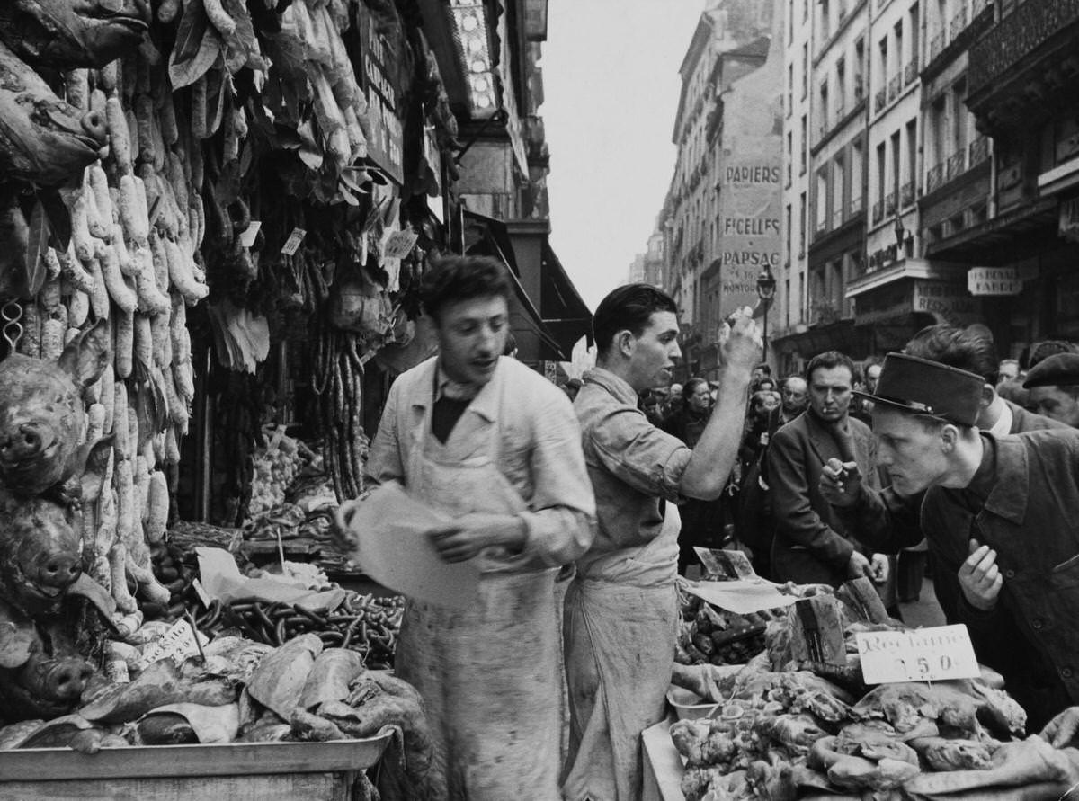 #59 Butcher Stall in Les Halles, 1953,