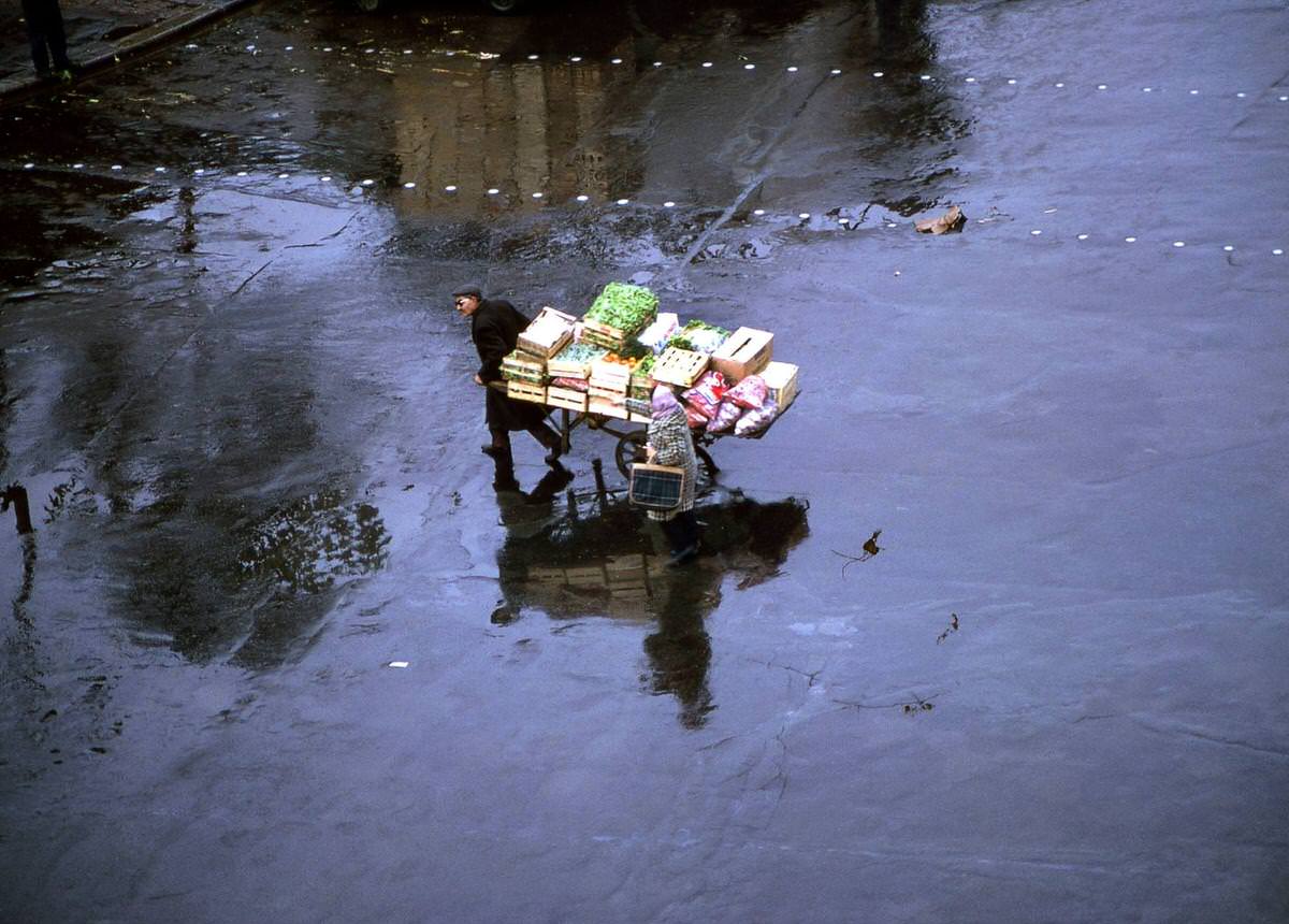 #9 Delivery tricycle in Les Halles, which was historically the traditional central market of Paris, 1960s