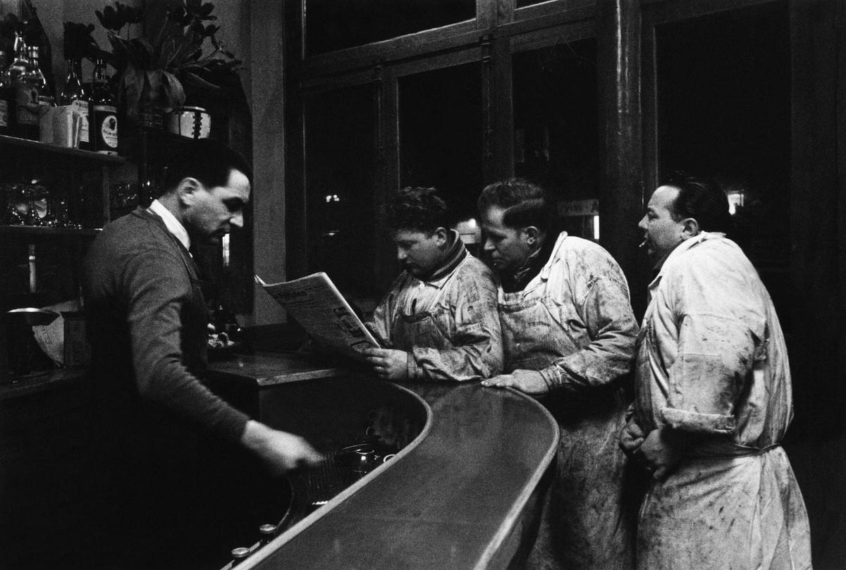 #15 Butchers at the Bar, Les Halles, 1960s