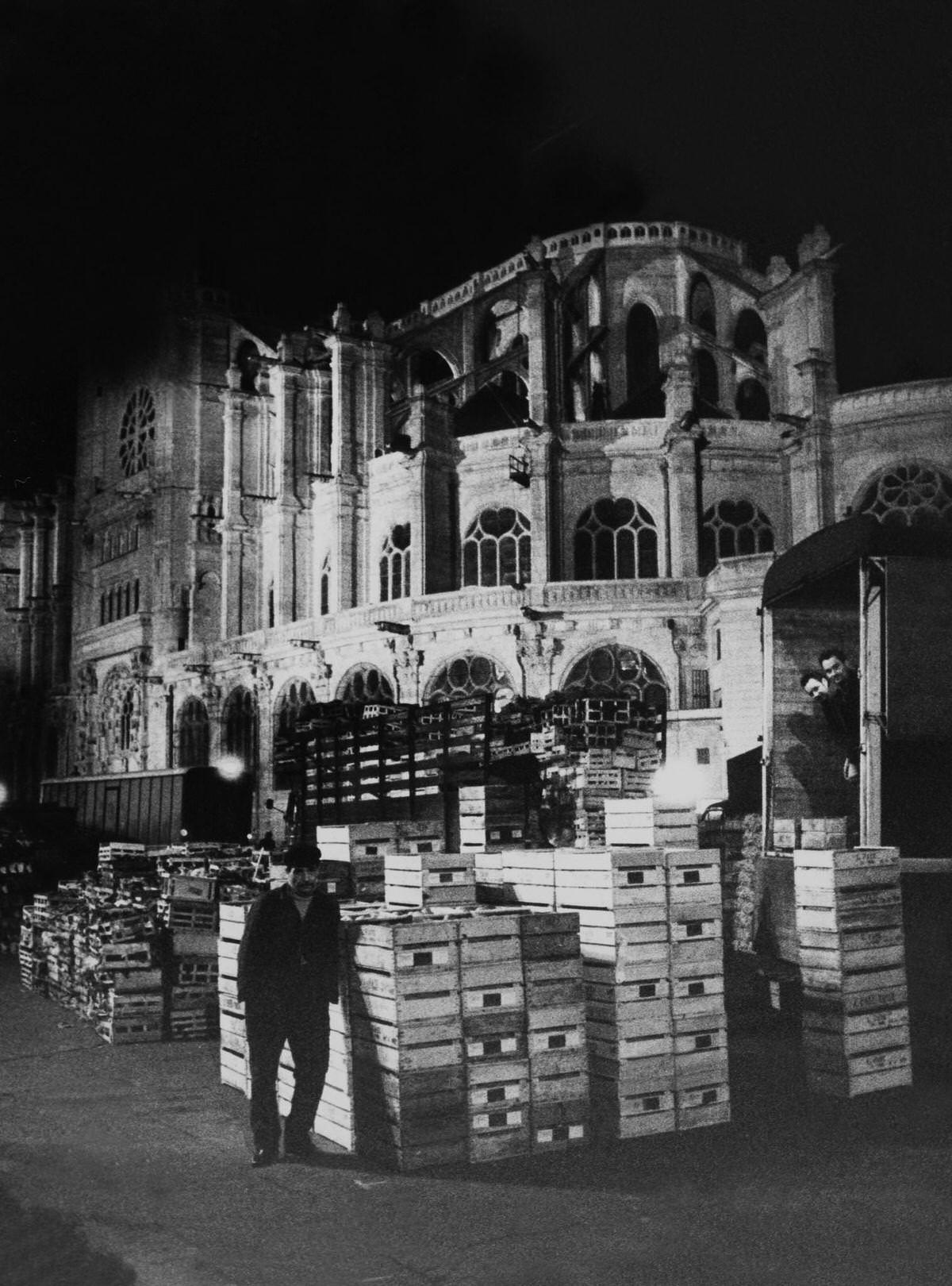 #32 A Wholesaler waiting for the opening, Les Halles, 1960s