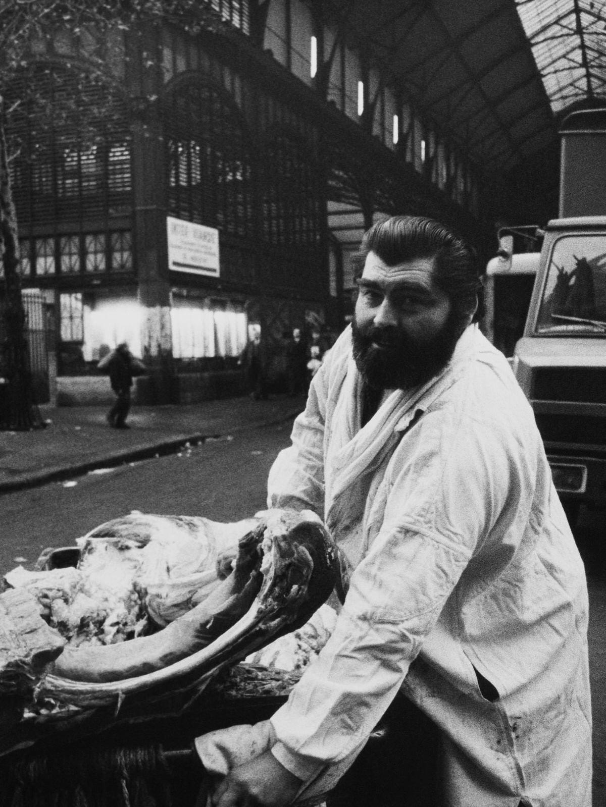 #48 A Happy Butcher, Les Halles, 1960s