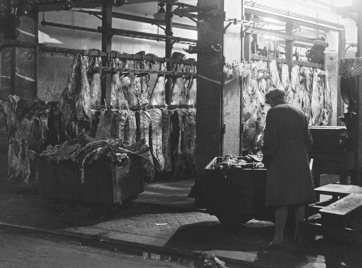 #30 Butcher on the Halles market in Paris, 1936