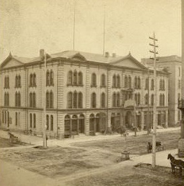 #19 Chamber of Commerce at the corner of Broadway and Michigan Streets, 1870