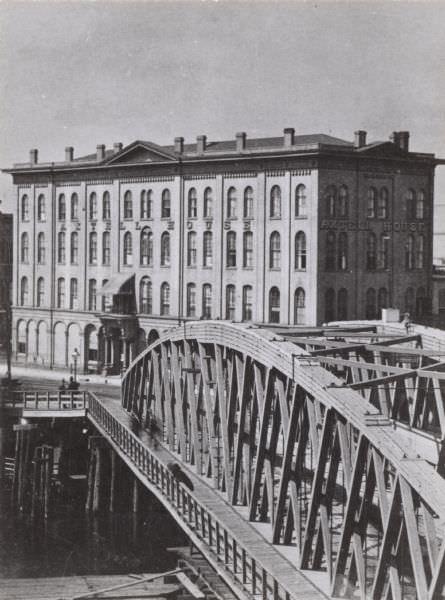 #22 Axtell House, located at Walker’s point on the corner of S. Water and Ferry Streets, 1870