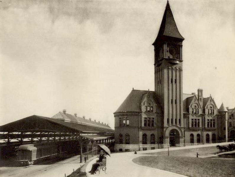 #49 View of the Chicago & Northwestern Railroad station in Milwaukee, 1892
