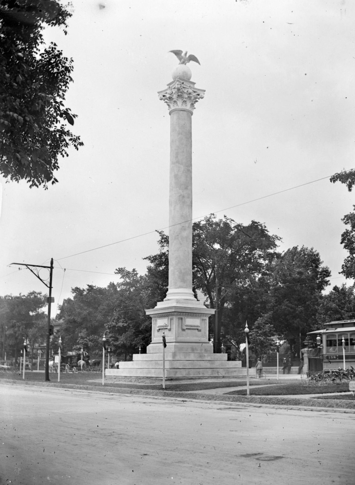 #120 Across street of the Midsummer Festival Monument in the Court of Honor on the median of Grand Avenue, Milwaukee, Wisconsin, 1898.